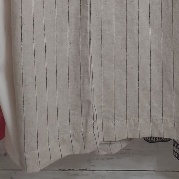 MAX STUDIO BLENDED LINEN CROPPED WIDE LEG TROUSERS - Picture 9 of 11